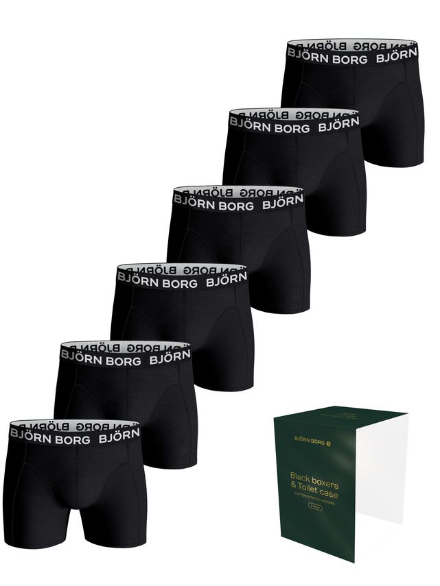 Björn Borg 6-pak Cotton Stretch Boxershorts med Toilettaske