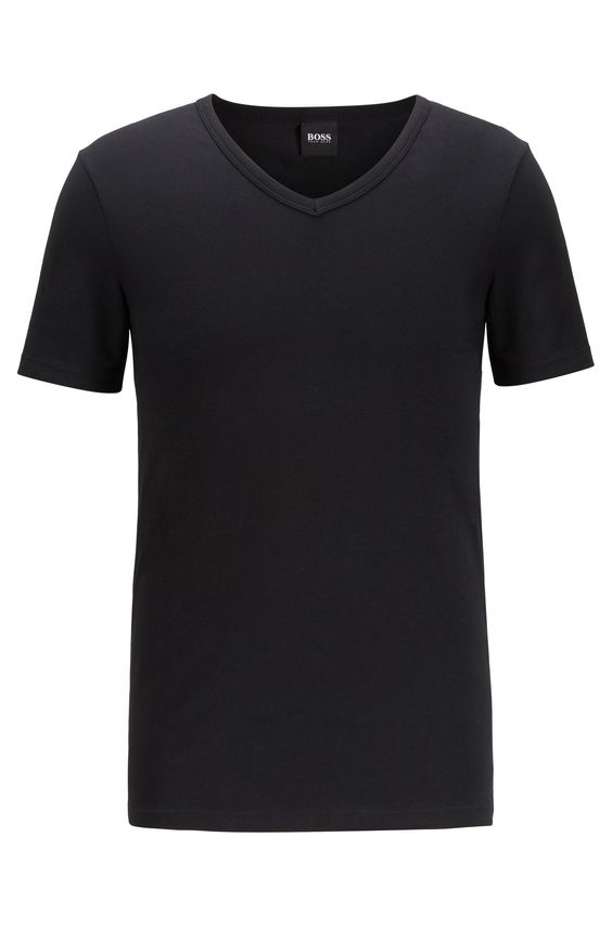 2 Pack T Shirt V Neck fra Boss Black