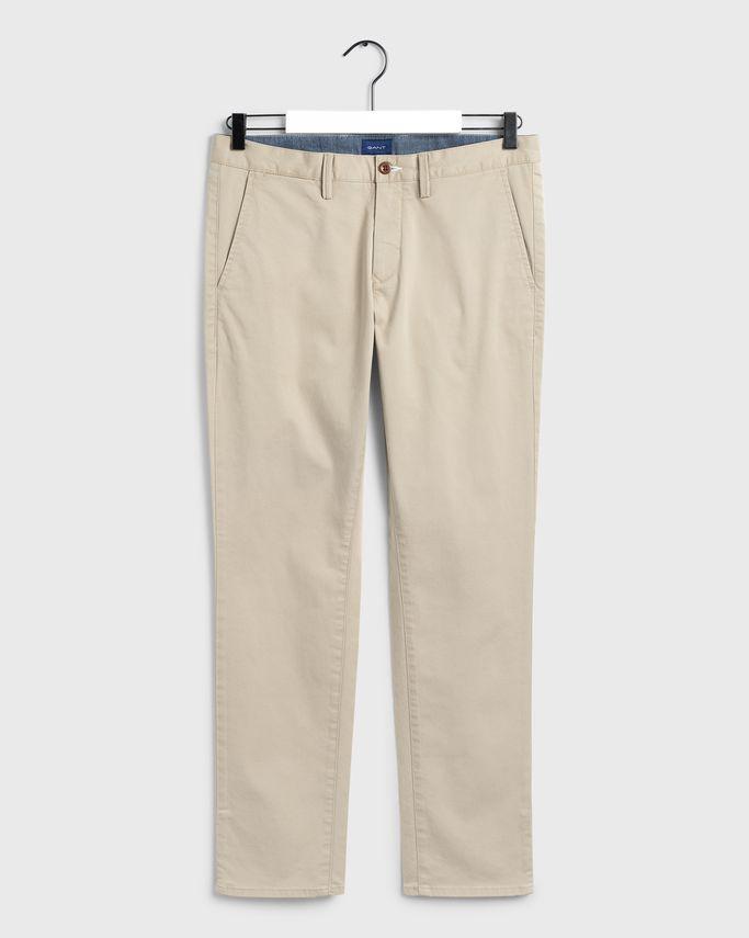 Slim Twill Chinos Dark Khaki 3 fra Gant