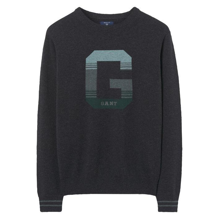 Gant O2. G Logo Crew - Regular fit sweater i uld/bomuld