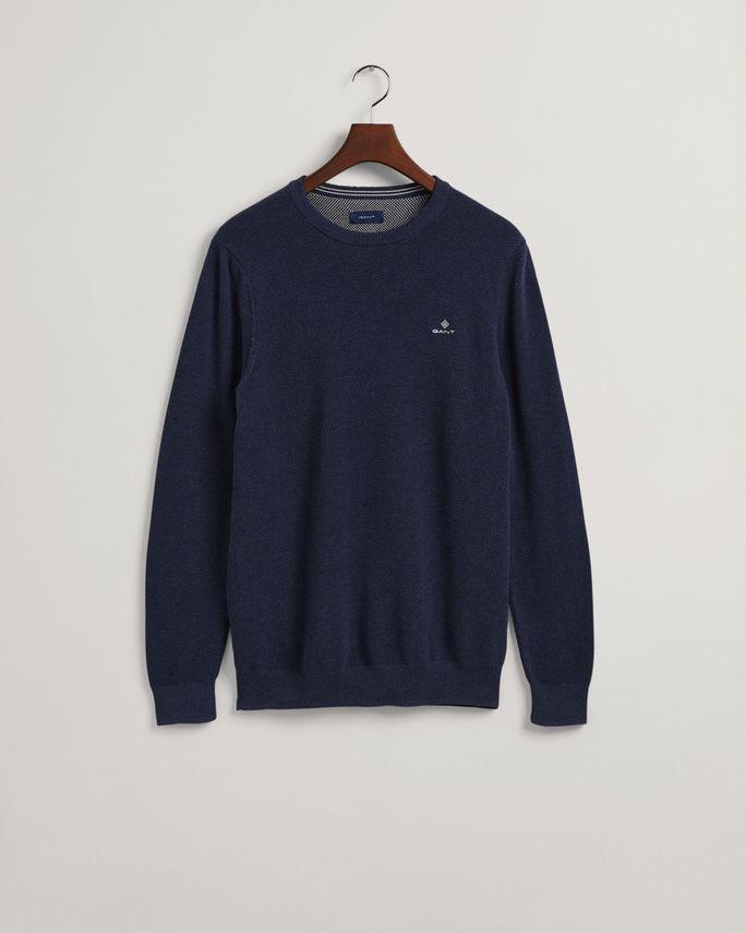 Cotton Pique Crew fra Gant