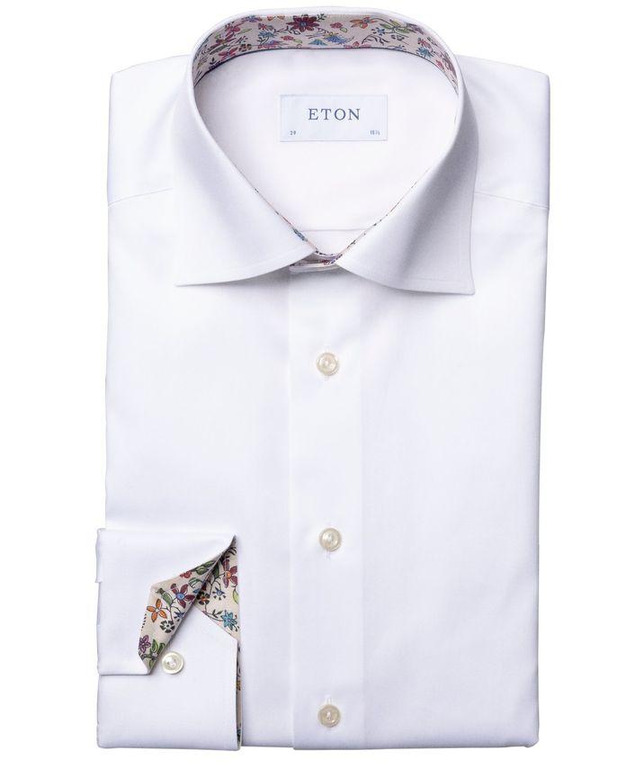 Eton skjorte i contemporary fit - cut away krave tilbud
