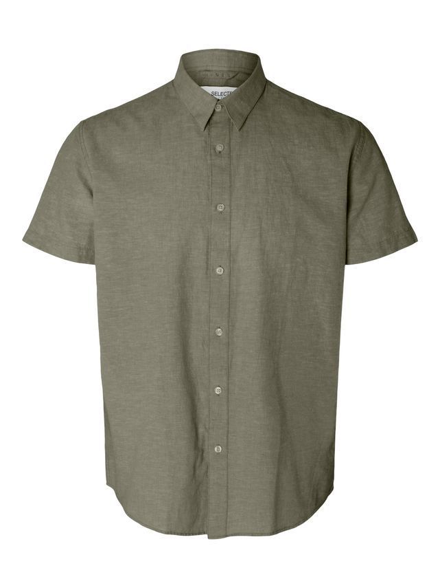Slhregnew Linen Shirt Ss Class fra Selected