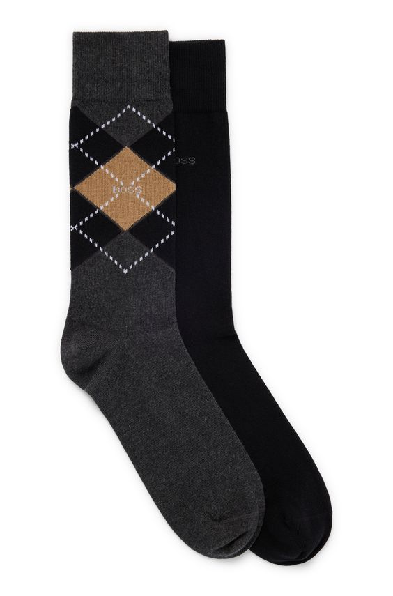 2-pak strømper med argyle mønster fra BOSS Black