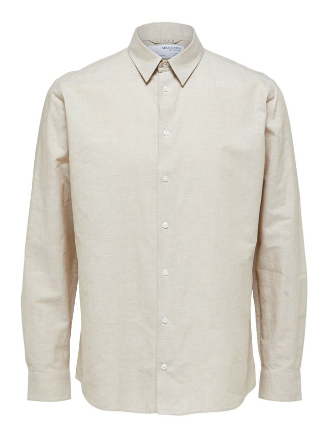 Slhslimnew Linen Shirt Ls Classic W fra Selected