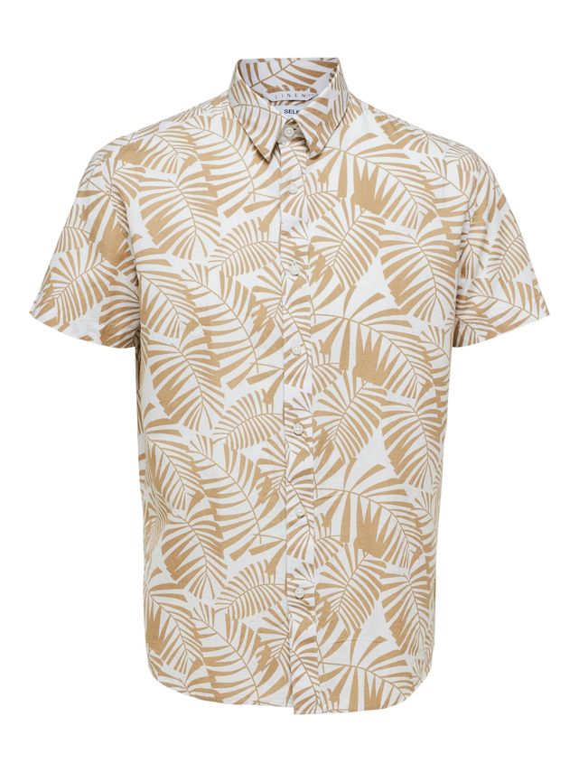 Slhslimnew Linen Shirt Ss Classic W fra Selected