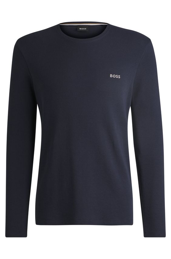 Waffle Ls Shirt 10242355 02 fra Boss Black