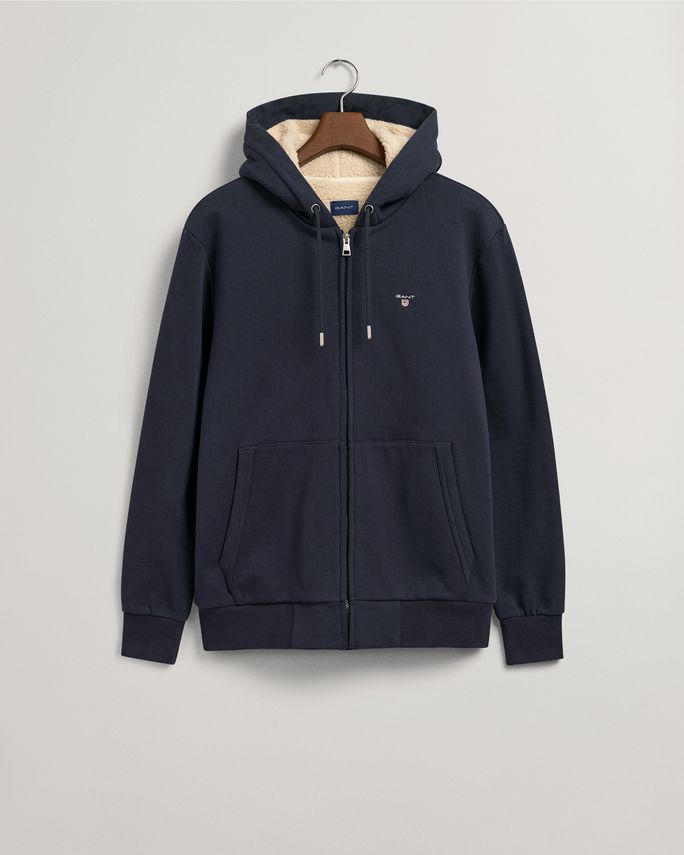 Gant D2. Sherpa Fleece Zip Sweat Hoodie på tilbud