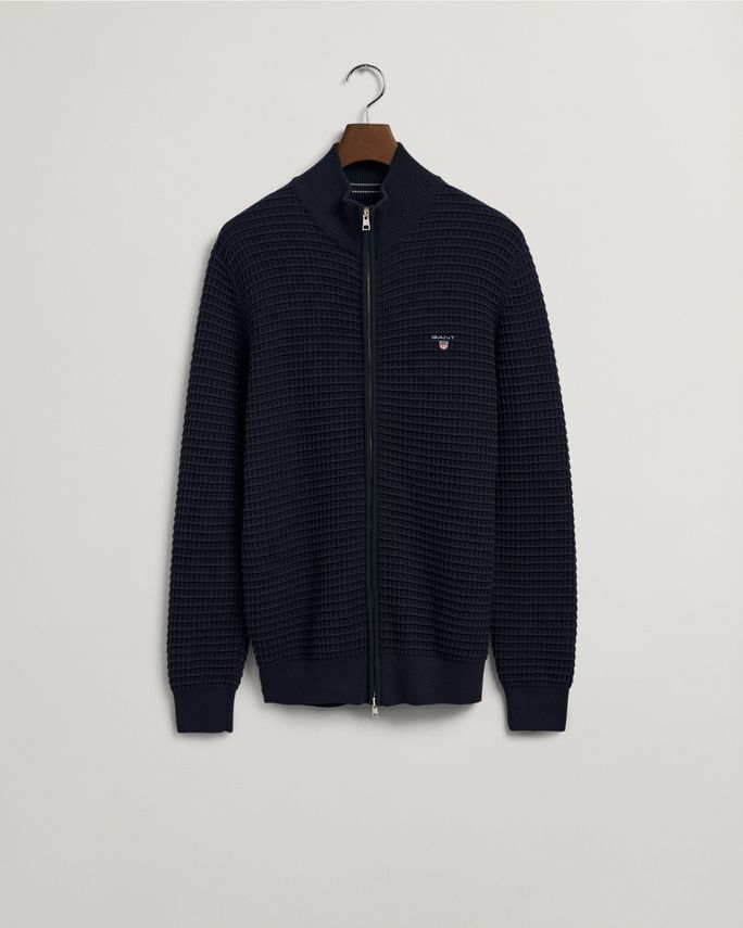 D1. Cotton Texture Fullzip fra Gant