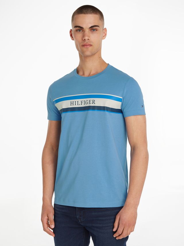 Chest Hilfiger Stripe Tee fra Tommy Hilfiger