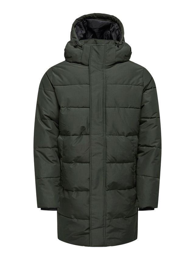 Onscarl Long Quilted Coat Otw fra Only & Sons