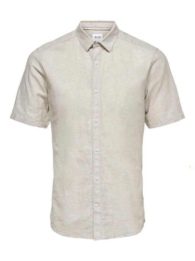 Onscaiden Ss Solid Linen Shirt Noos fra Only & Sons