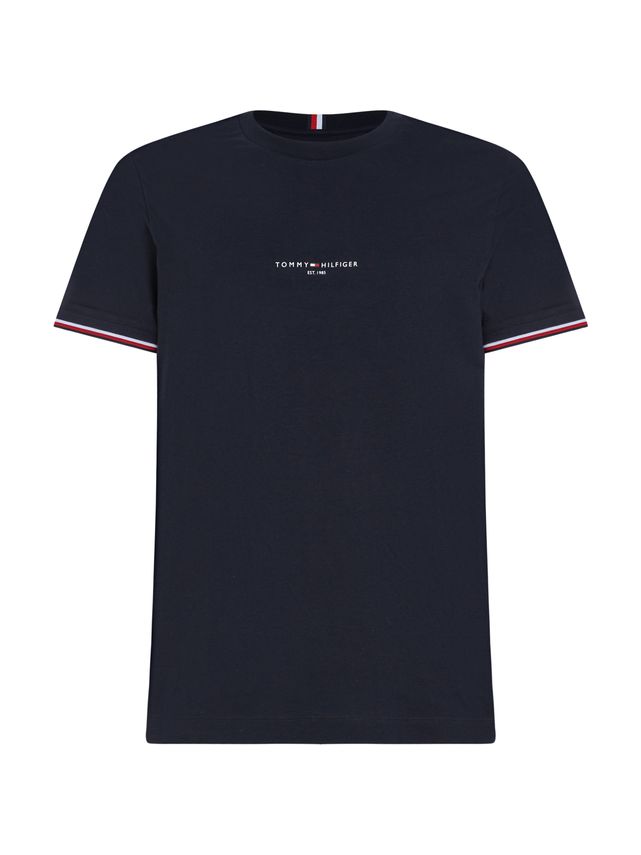 Tommy Logo Tipped Tee fra Tommy Hilfiger
