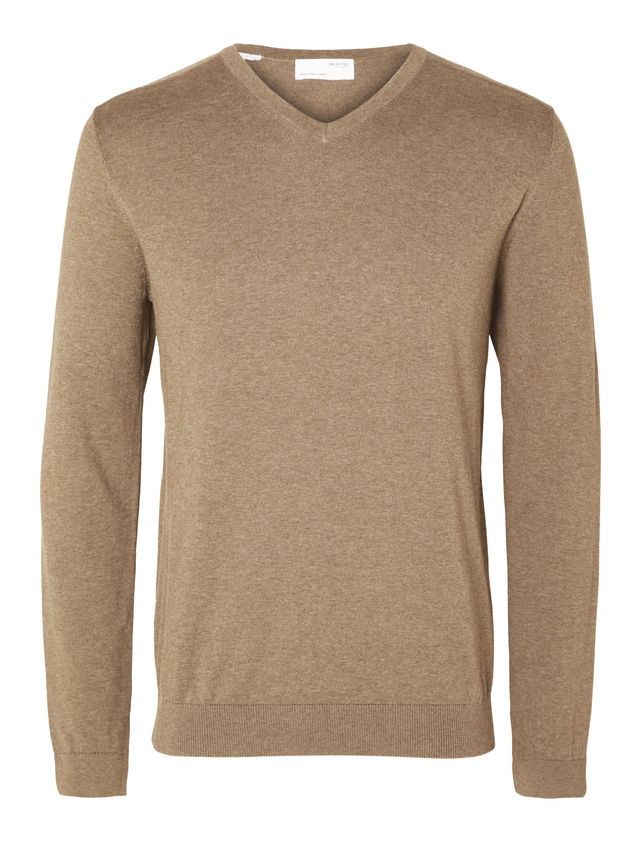 Slhberg Ls Knit V Neck Noos fra Selected