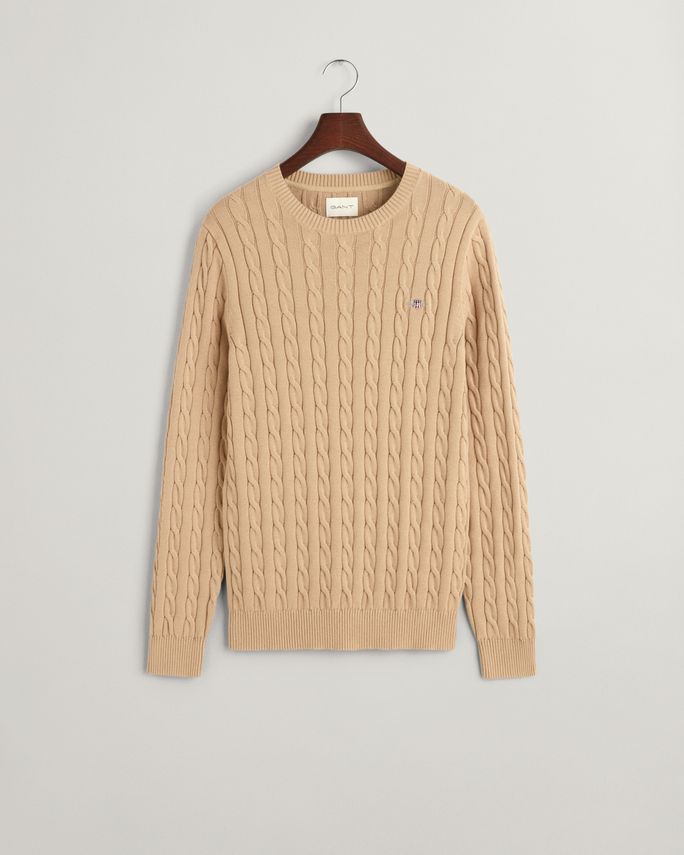 Cotton Cable C Neck fra Gant