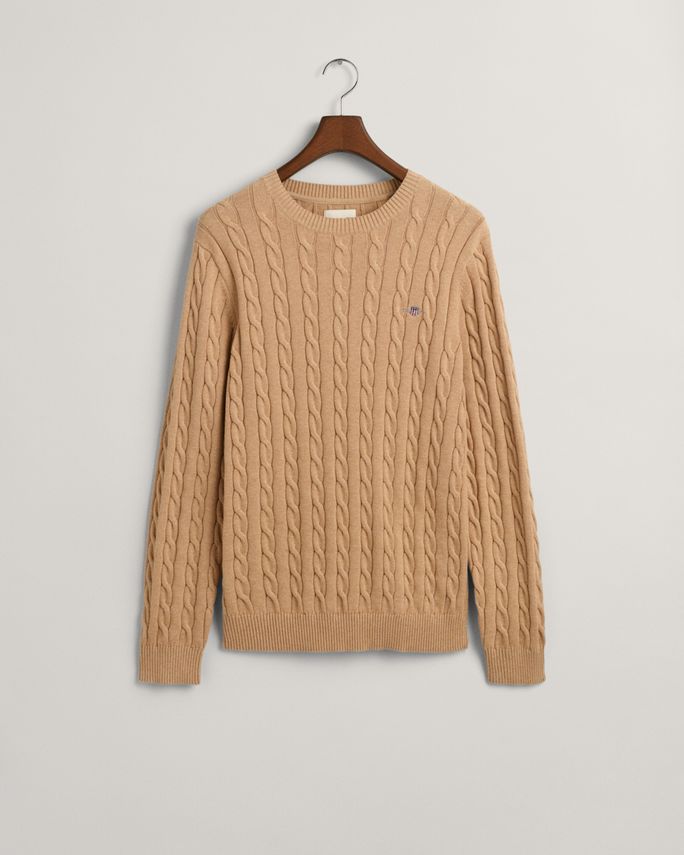 Cotton Cable C Neck fra Gant