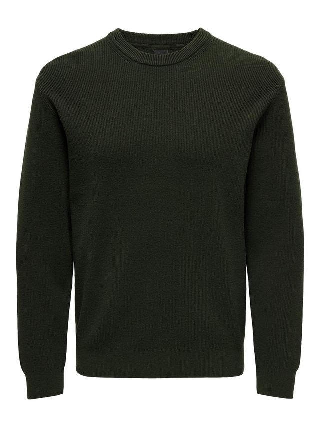 Onsphil Reg 12 Struc Crew Knit Noos fra Only & Sons