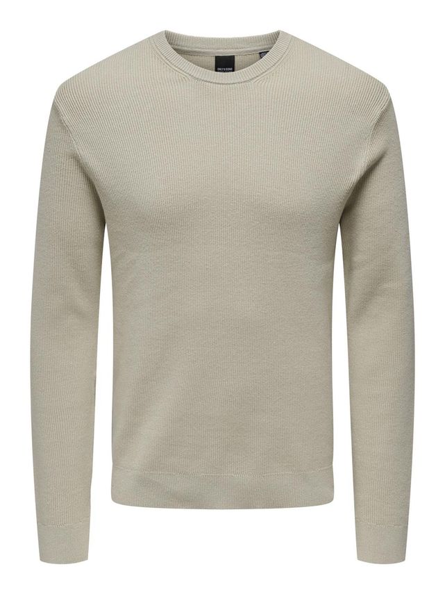 Onsphil Reg 12 Struc Crew Knit Noos fra Only & Sons