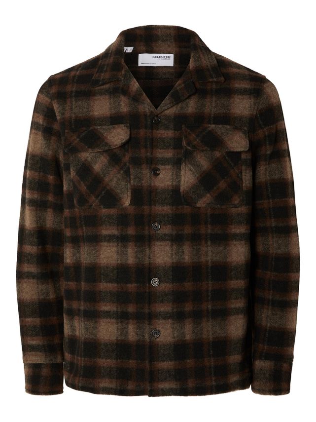 Slhloosemads Bob Wool Overshirt Ls fra Selected