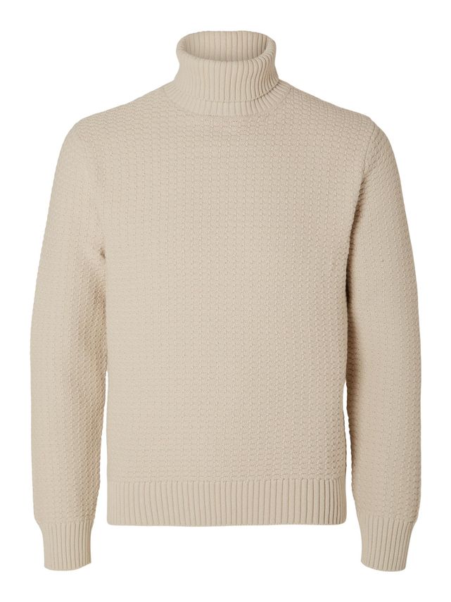 Slhthim Ls Knit Structure Roll Neck fra Selected