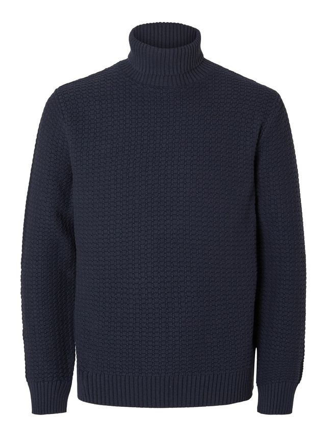 Slhthim Ls Knit Structure Roll Neck fra Selected