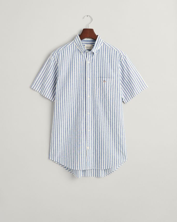 Reg Cotton Linen Stripe Ss Shirt fra Gant