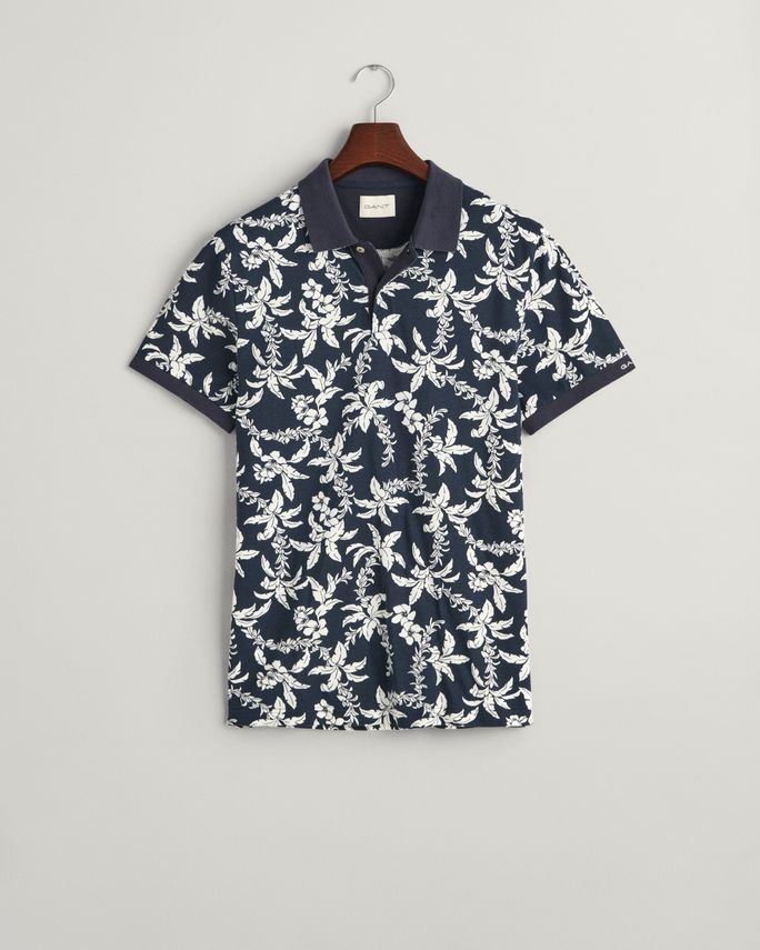 Palm Lei Print Ss Polo fra Gant