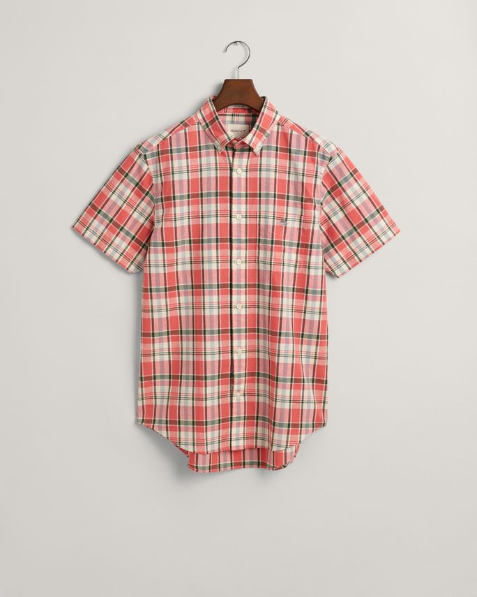 Reg Cotton Linen Check Ss Shirt fra Gant