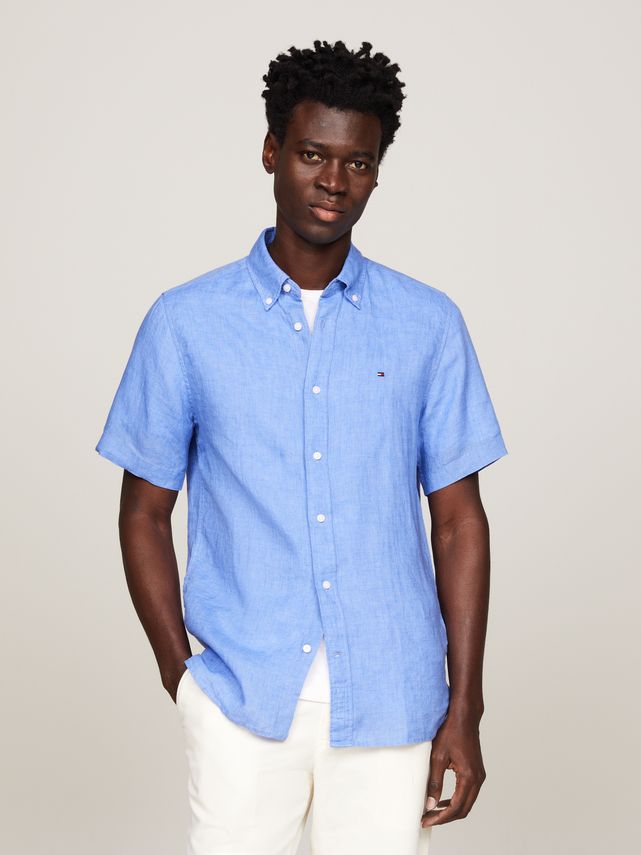 Pigment Dyed Linen Rf Shirt S S fra Tommy Hilfiger