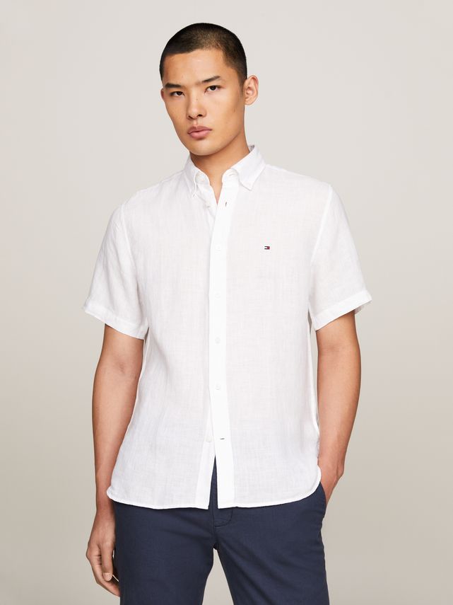 Pigment Dyed Linen Rf Shirt S S fra Tommy Hilfiger