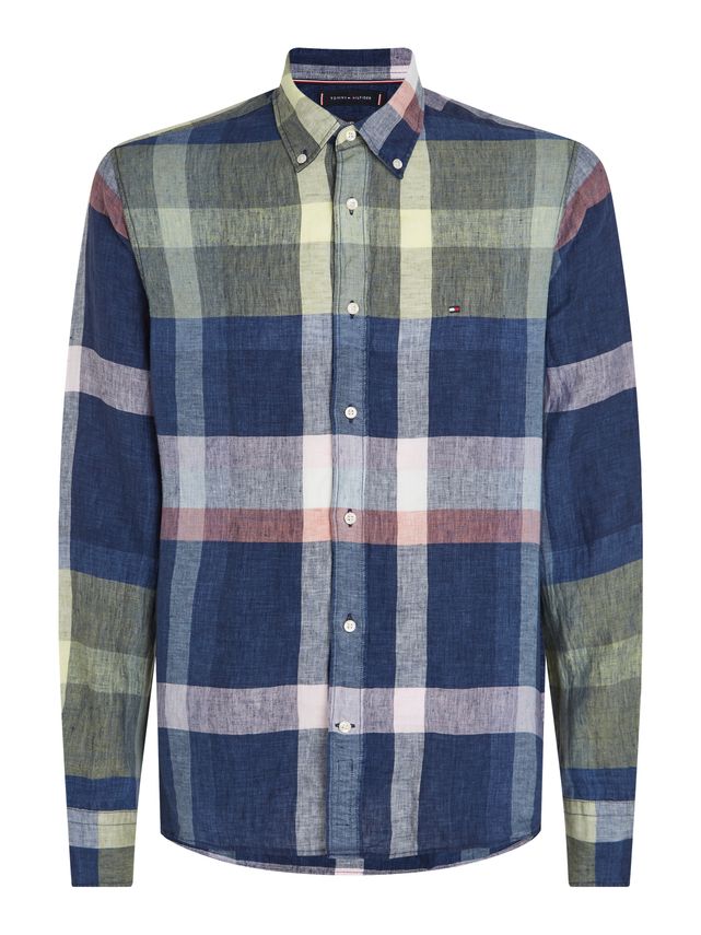 Linen Multi Check Rf Shirt fra Tommy Hilfiger