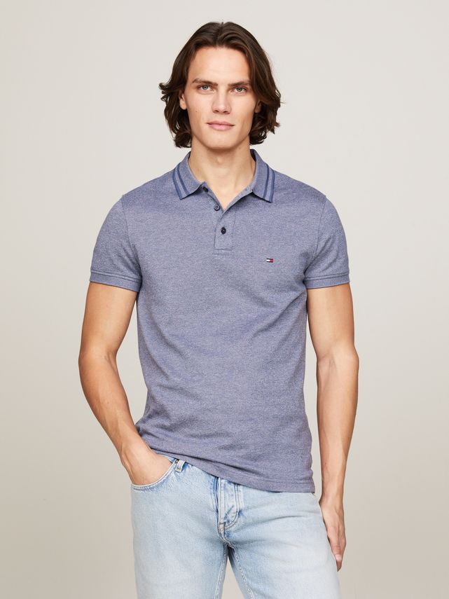 Pretwist Mouline Slim Fit Polo fra Tommy Hilfiger