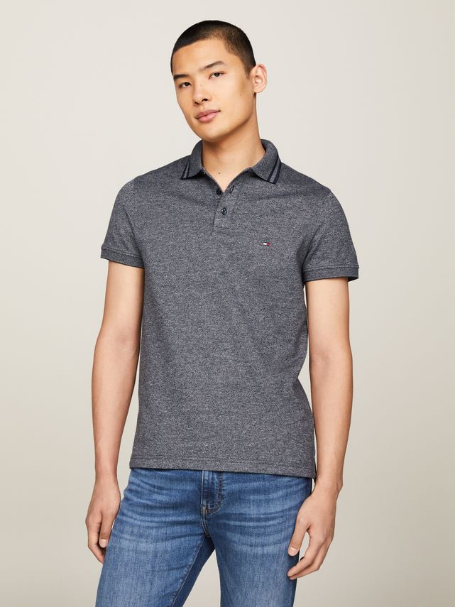Pretwist Mouline Slim Fit Polo fra Tommy Hilfiger