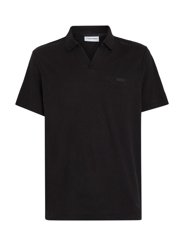 Cotton Linen Open Collar Polo fra Calvin Klein