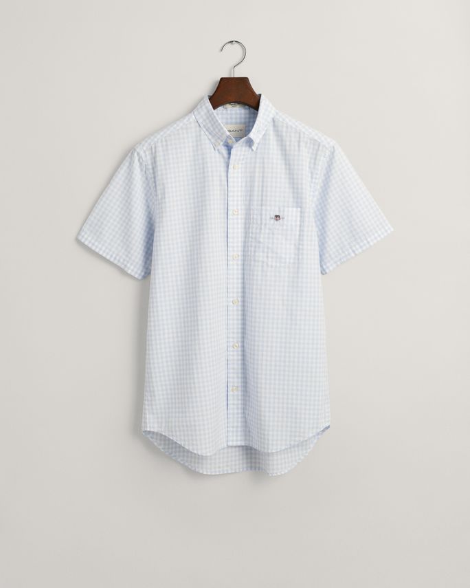 Reg Poplin Gingham Ss Shirt fra Gant