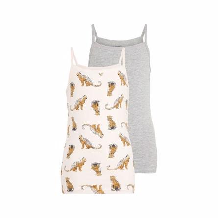 2 Pak Basis Tanktop Rosa Leopard fra Name It