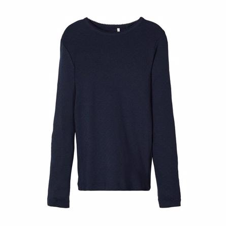 Hulmønster Bluse til Piger - Vitte Dark Navy fra Name It