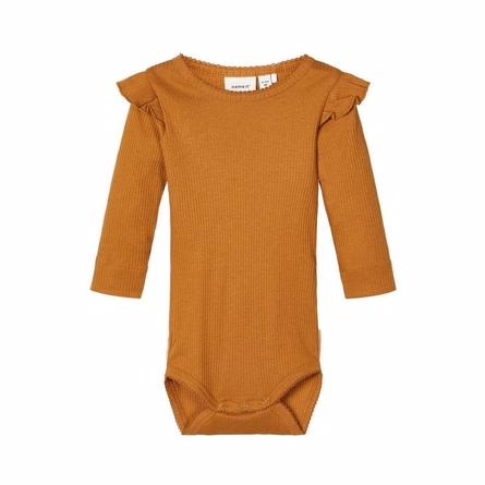 Modal Rib Flæse Body Bone Brown fra Name It