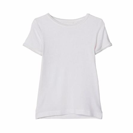 Ribbet T-shirt Hasol Hvid fra Name It - Fantastisk Tilbud!