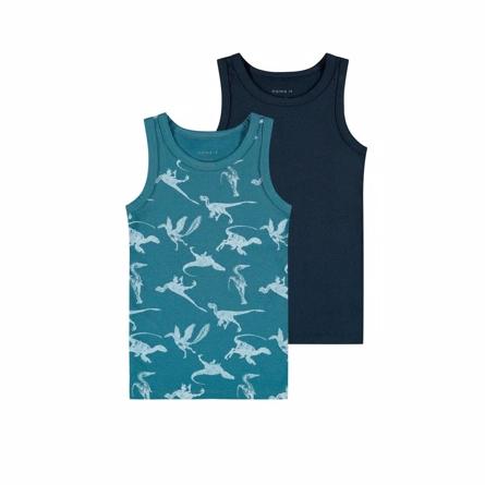 2 Pak Basis Tanktopper med Dinosaurer fra Name It