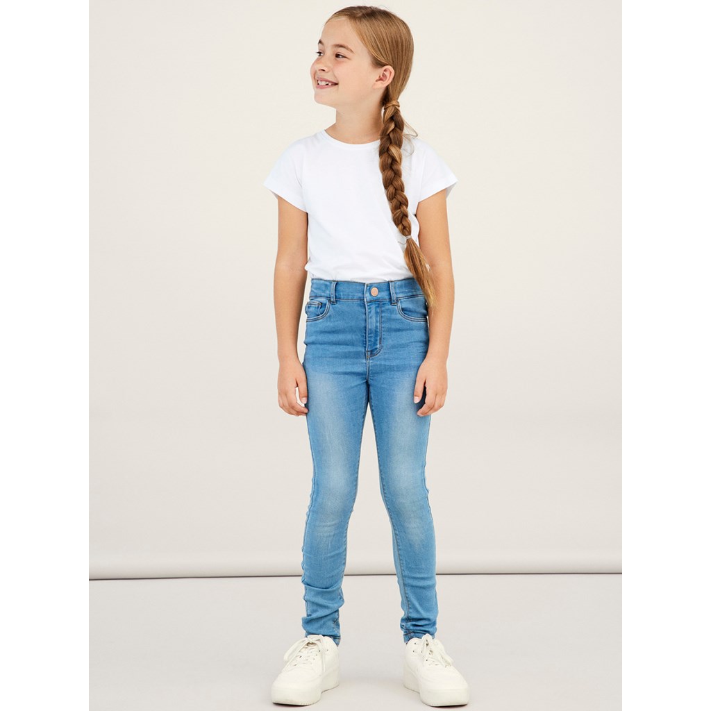 Skinny Fit Jeans Polly Medium Blue Denim fra Name It