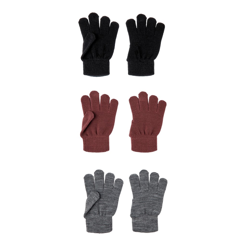 3 Pak Handsker Mørk Rosa Mix Nocturne fra Name It