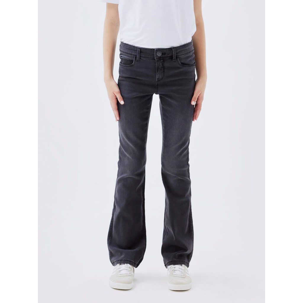 Skinny Fit Bootcut Jeans Polly Dark Grey fra Name It