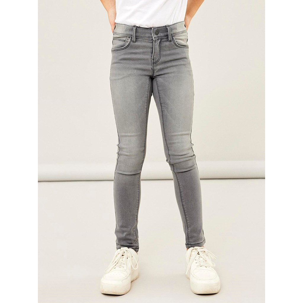 Skinny Fit Jeans Polly Light Grey fra Name It