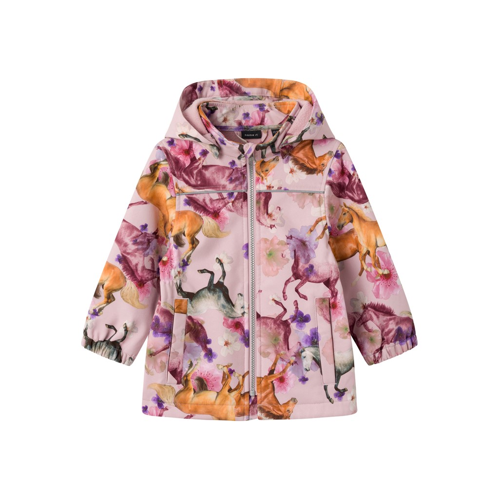 Softshell Jakke Alfa Keepsake Lilac Horses fra Name It
