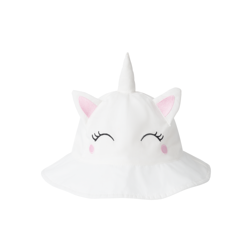 Bøllehat Fida Bright White Unicorn fra Name It