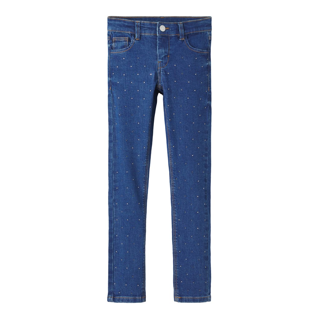 Slim Fit Rhinsten Jeans Salli Dark Blue fra Name It