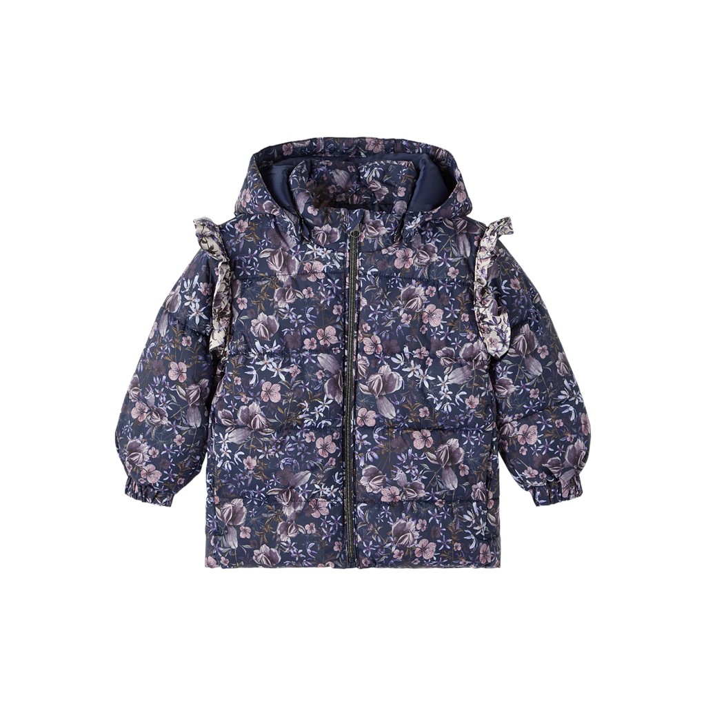 Blomstret Puffer Melody Dark Sapphire fra Name It