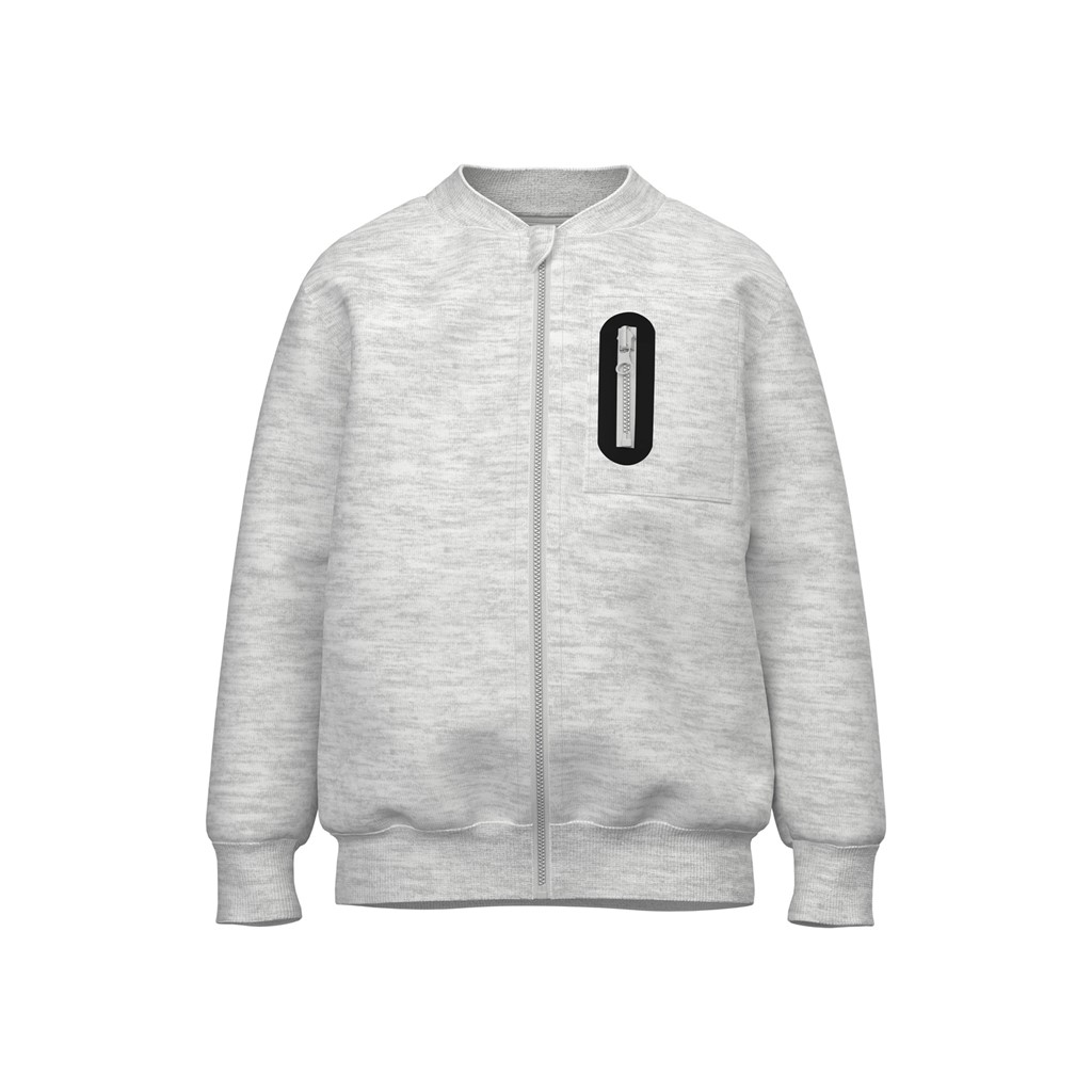 Sweat Cardigan Laust  Light Grey Melange fra Name It