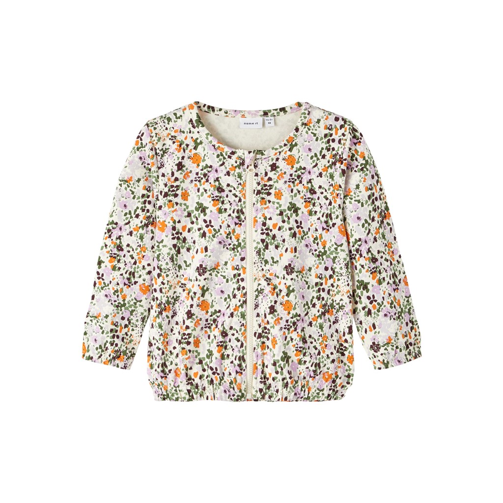 Sød blomstret sweat cardigan fra Name It - Lucca Buttercream